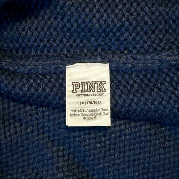 Victoria's Secret PINK Boyfriend Crewneck Sweater Oversized Fit Navy Blue, L - Picture 7 of 7